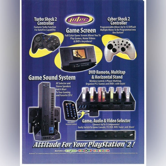 2002 Intec Sony PlayStation 2 Accessories Sound System Vintage Print Ad/Poster - Picture 1 of 1